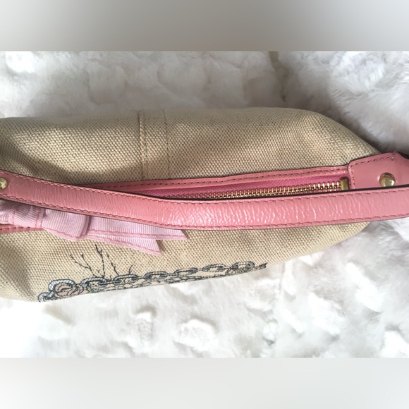 Coach Limited Edition Tattoo Embroidered Leather Canvas Sling Pochette Handbag. - Picture 6 of 10